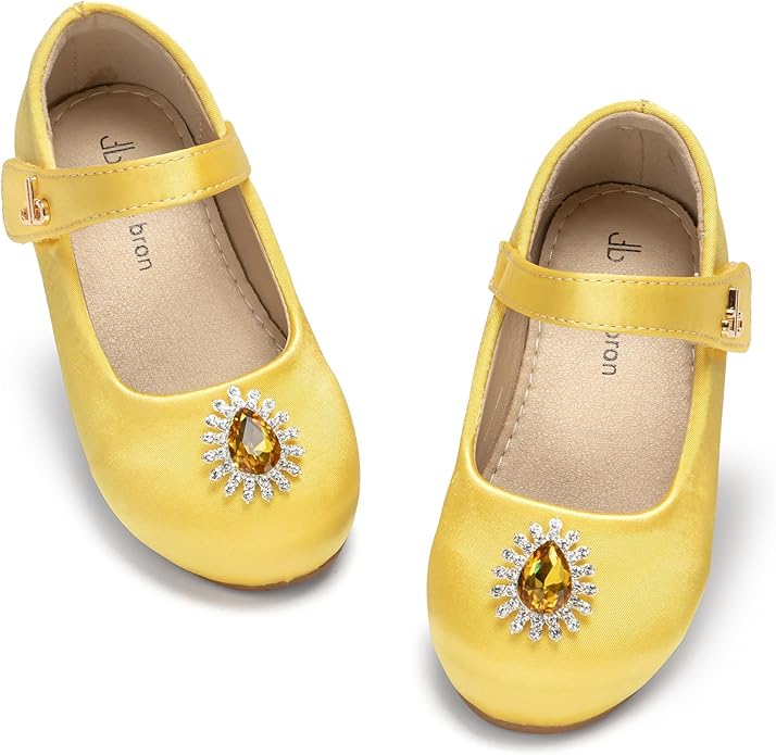 THEE BRON Mary Jane Ballet Flats - Girls' Dress Shoes with Hook & Loop Closure