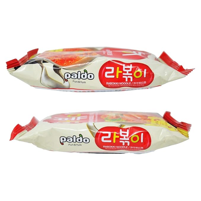 Paldo Korean Noodle Immediate Stirfried Rice Cake with Ramen Noodles 145gPack of 팔도 즉석 라볶이, 5.08 Ounce, (Pack of 4)