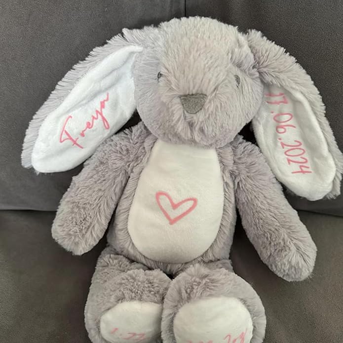 Custom Plush Bunny Keepsake Toy Hold Me Close Worry Hug Rabbit Personalized Stuffed Animal Doll Baby Shower Birthday Gift