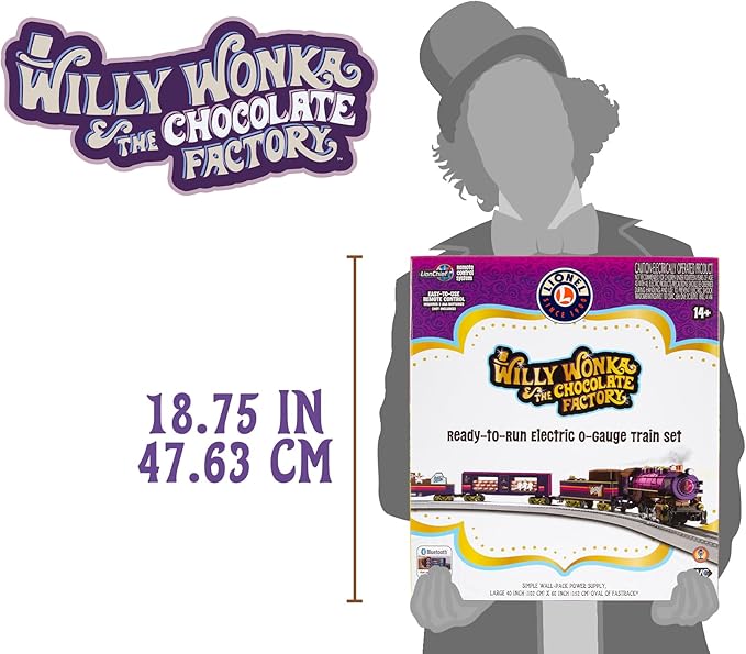 Lionel Willy Wonka & The Chocolate Factory LionChief 5.0 Electric O Gauge Train Set with Bluetooth & Remote