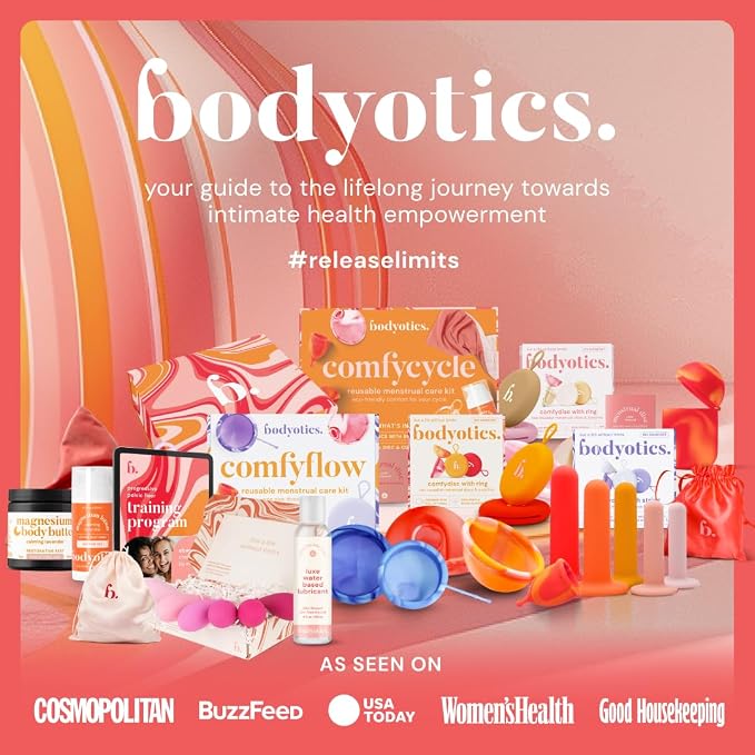 Bodyotics Reusable Menstrual Disc - 4 Pack Bundle, Red/Orange & Pink/Beige | Leak-Proof Alternative to Cups, Tampons & Pads for Light or Heavy Flow; Body-Safe Silicone with 12 Hour Wear