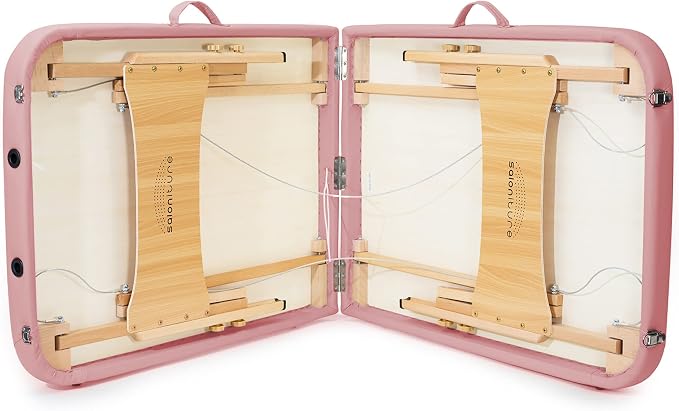 Saloniture Basic Portable Folding Massage Table - Pink