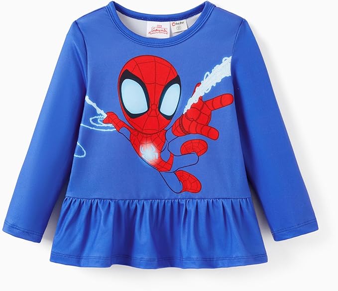 Disney Minnie Mouse Frozen Princess Marvel Toddler Girls Clothes Long Sleeve Sweatshirt + Leggings 2pcs Outfits Set 2-6Y