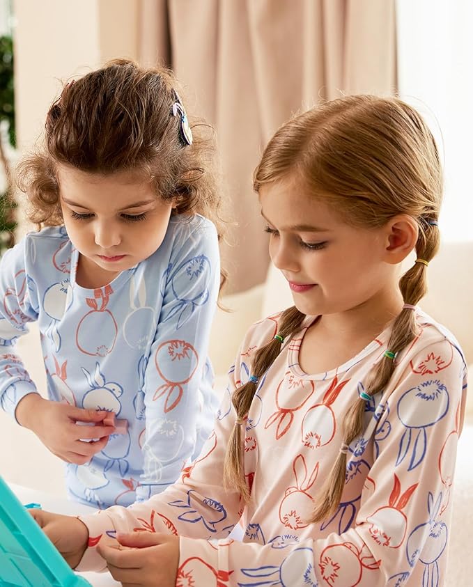 Bamboo Viscose Toddler Girls Kids Pajamas Unicorn Mermaid Pjs Long Sleeve Snug fit 12M-8Y 2pcs Soft Jammies