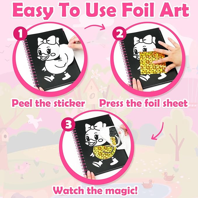 FUNNYB&G Foil Art Crafts for Kids Ages 4-8: Valentines Crafts for Kids 2026,Birthday Gift for Girls,Art and Crafts Supplies,Party Favors,Creative Toys for Girls Boys 4 5 6 7 8 9 Years Old(Birds)