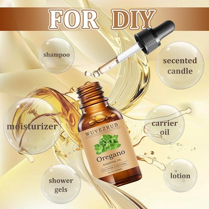 Oregano Essential Oils 60ML, Pure Oregano Essential Oil for Aromatherapy Diffuser - 2 Fl Oz