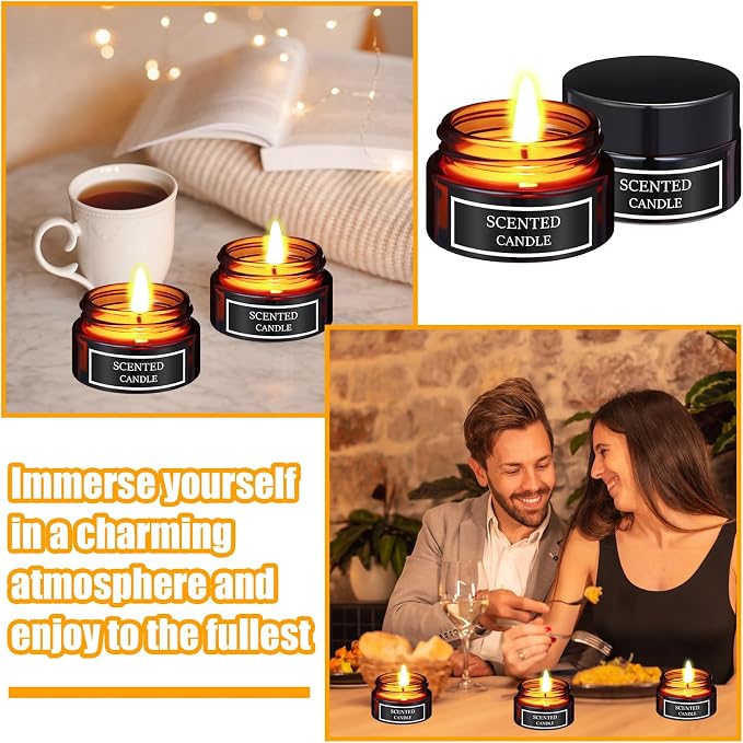 Conelist 24 Pieces Mini Candles Scented Candle Soy Wax Candles Aromatherapy Candles for Women Mini Candles Party Favors 4 Scents Long Lasting Soy Candle for Wedding Birthday Gifts Travel Anniversary