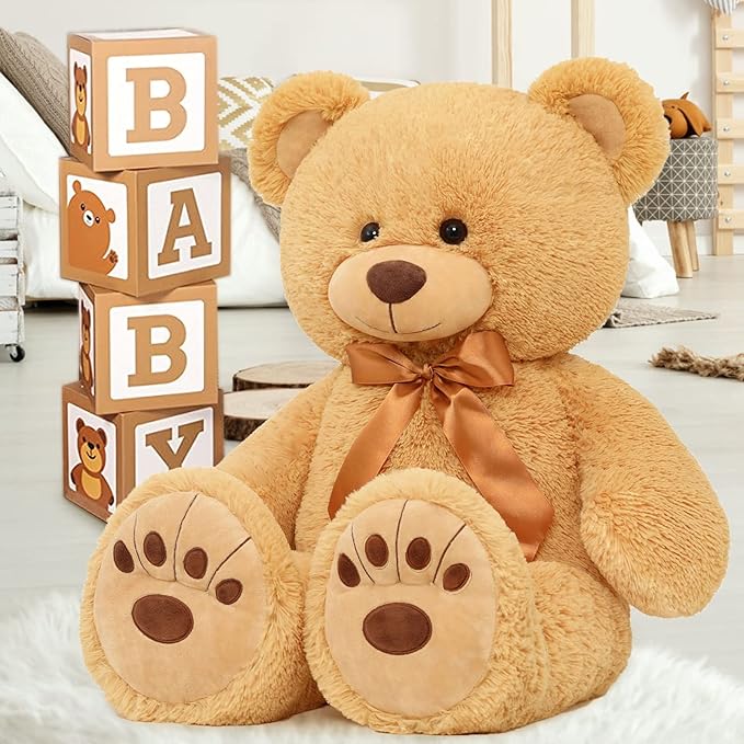 MorisMos Giant Teddy Bear Stuffed Animal, Big Teddy Bear Life Size, 36in Large Teddy Bear Cuddly Soft for Baby Shower, Boys, Girls