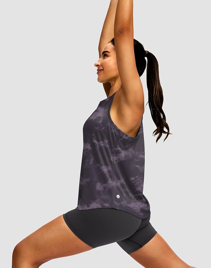 Women's Workout Tops Racerback Athletic Tank Tops Sleeveless Loose Fit Yoga Running Gym Shirts for Women