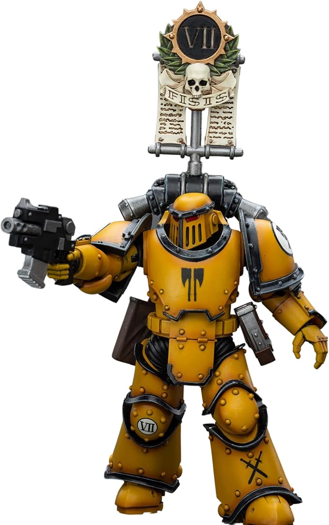 JOYTOY Warhammer 40,000 1/18 Action Figure Imperial Fists Legion MkIII Tactical Squad Legionary with Legion Vexilla Collection Model Christmas Birthday Gifts
