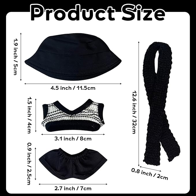 Clothes Fit for 17CM Doll, Fashion Doll Clothes Outfit Set Cute Theme Designer Toys Dress Accessories for Collector Fans Display (Gold V Black)