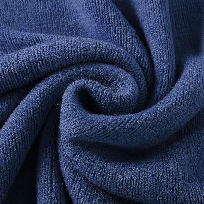 Homiest Navy Blue Knitted Throw Blanket with Fringe, 50x60 Inch | Pure Acrylic, Lightweight & Breathable, All-Season Use, Machine Washable, Wrinkle & Fade Resistant, for Couch Sofa And Bed