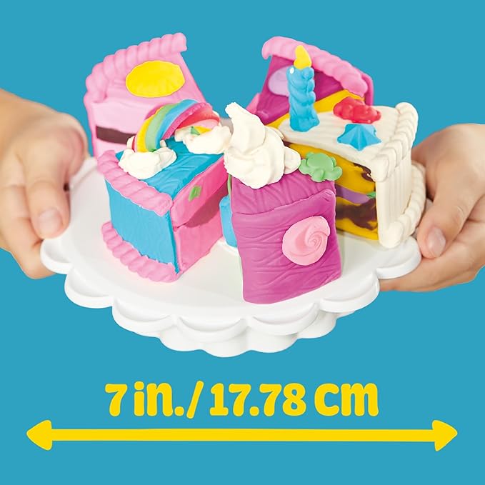 Play-Doh Super Slice Cake Playset, Toy Oven with Play Kitchen Accessories & 11 Modeling Compound Cans, Kids Arts & Crafts, Ages 3+