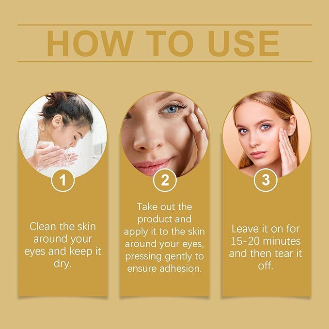 Gold Collagen Under Eye Mask Patches, 60 Pcs Anti-Aging Hydrating Eye Treatment for Dark Circles, Puffiness, Wrinkles and Fine Lines with Hyaluronic Acid