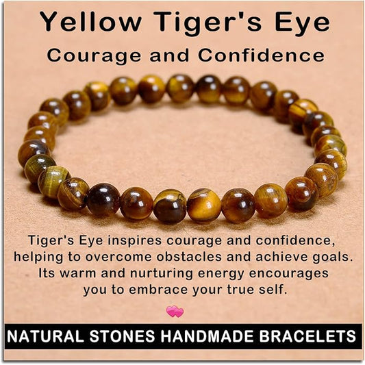 AD Beads Handmade Gemstone Stretch Elastic Bracelet Crystal Healing Reiki Nature's Beauty and Spiritual Essence Unisex
