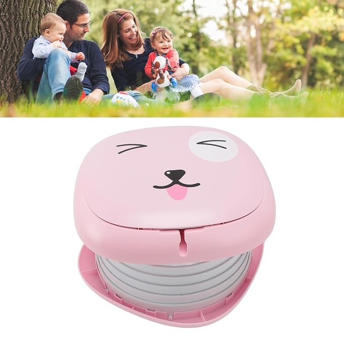 Children Toilet, Training Toilet for Kids, Foldable Potty with Storage Bag, Foldable Potty Training Toilet for Car Driving Camping Travel (Pink)
