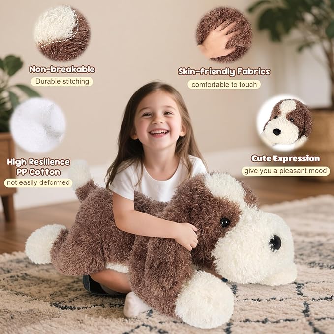 Giant Brown Dog Stuffed Animal 30", Jumbo Soft Giant Stuffed Animal, Big Dog Plush Toys for Stress Relief & Sleep Aid, Huge Cuddly Cute Plushies Golden Retriever Gifts for Kids Adults