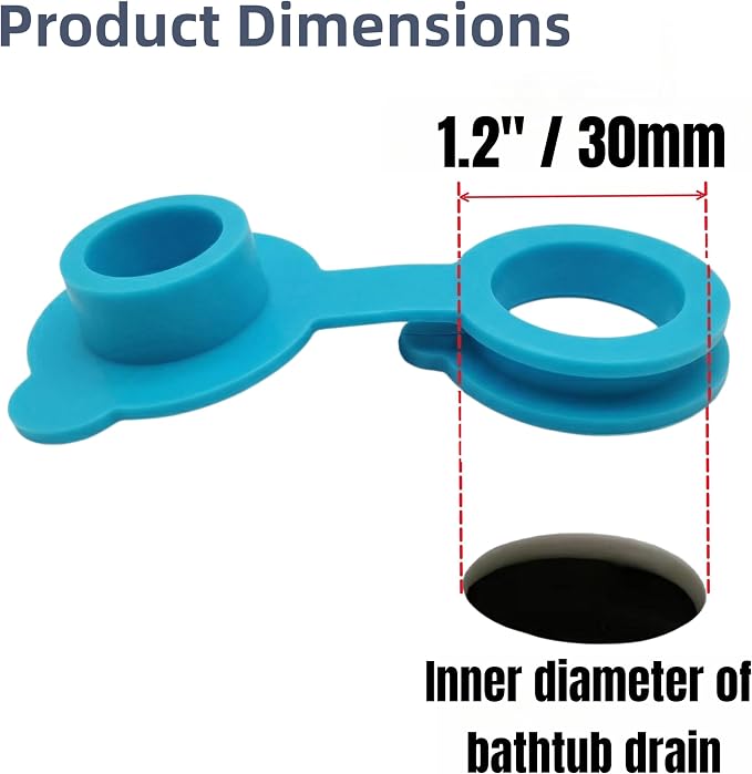 Bathtub Stoppers, Silicone Bathtub Stopper, Fits Most Baby Bathtubs, 5 Sizes of Baby Bath tub Plugs (1.2'' I.D.)