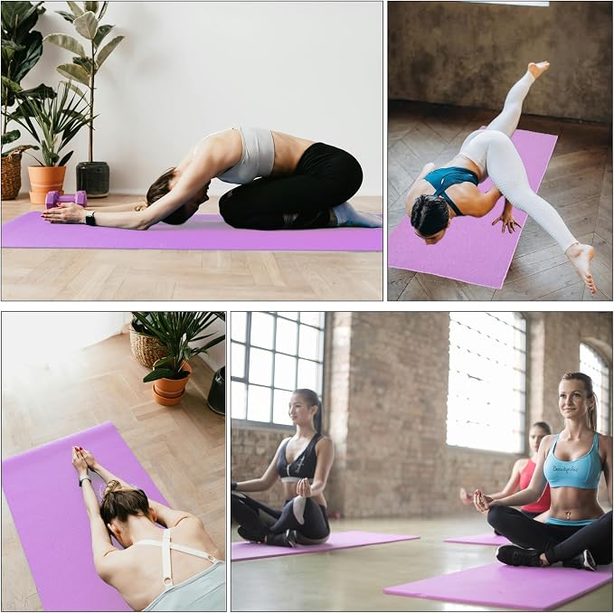 3 Pack Hot Yoga Towels with Plum Blossom Grip Dots, Non Slip Yoga Mat Towel, Super Absorbent Soft Suede Microfiber Mat Cover for Hot Yoga, Pilates, Bikram & Workout, 24" x 72", Lavender