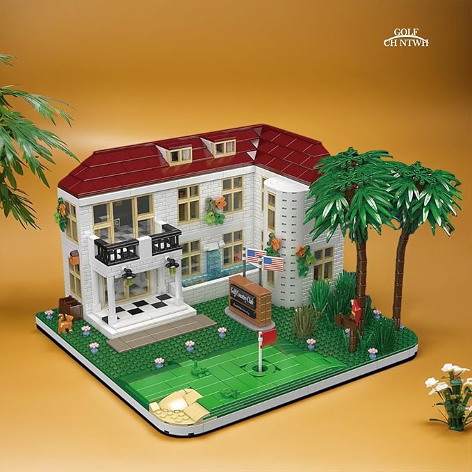 Golf Country Club Toy Building Set for Adults Compatible with Lego Golf - Architecture Building House Collection Kit 1860 Pcs for Adults & Teen & Golf Lovers