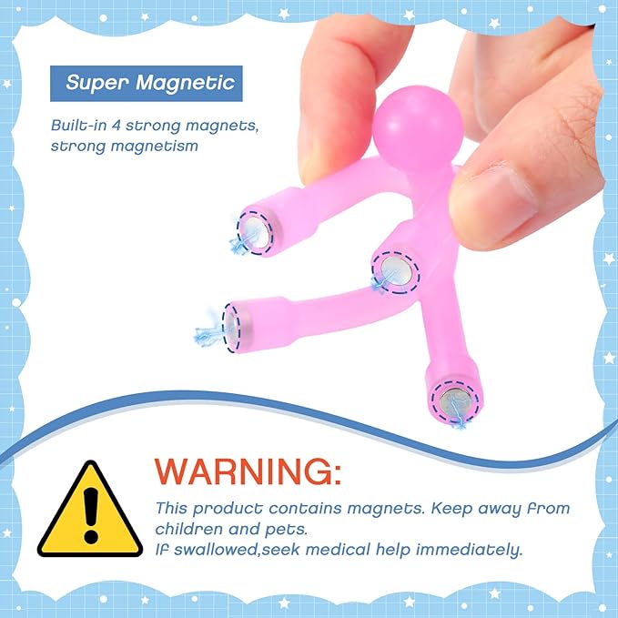 30 Pcs Humanoid Magnetic Toys Colorful Fidget Toys for Adults Hobbies Crafts Science Cute Novelty Man Fridge Magnets Men Refrigerator Magnets for Refrigerator, Door, Office Fun (Funny Style)