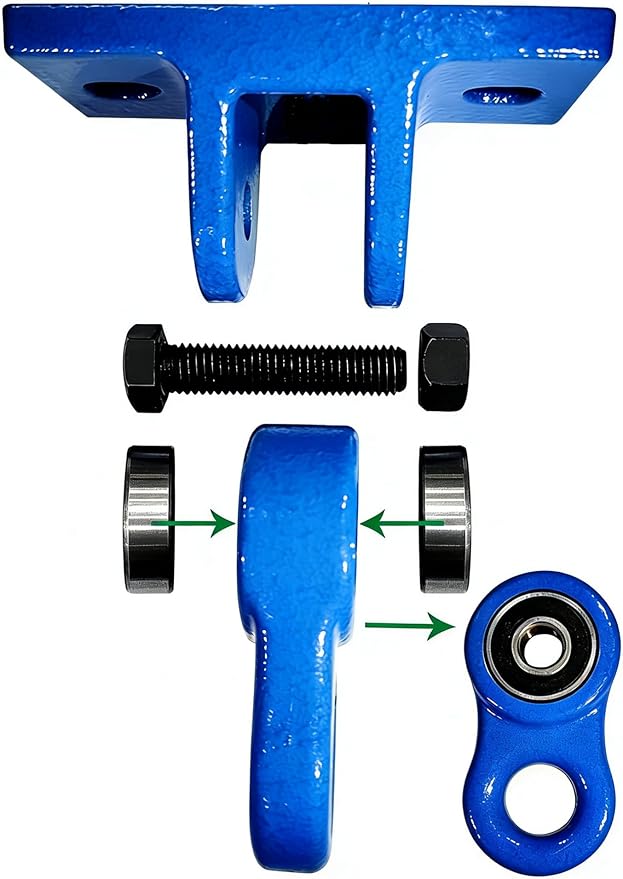 ABUSA Heavy Duty Swing Sets Brackets Including 2 Blue A-Frame Swing Set Brackets and 4 Swing Hangers for Playground Equipment Mounting Parts Hardware Included (Blue006)