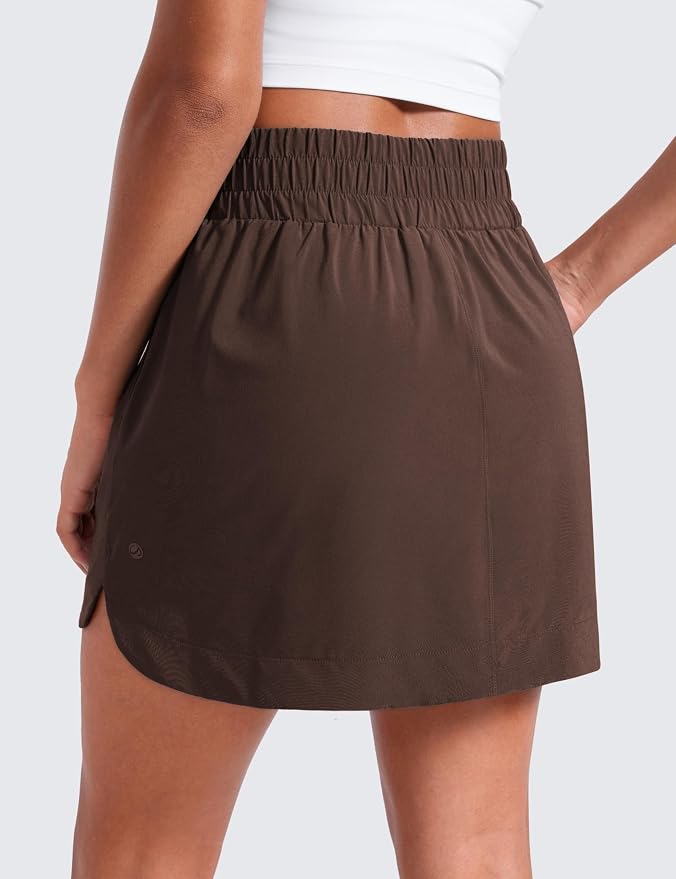 CRZ YOGA High Waisted Dolphin Golf Skirt | Built-in Shorts with Pockets, Quick-dry, Tennis, A Line, Mini, Skort for Women