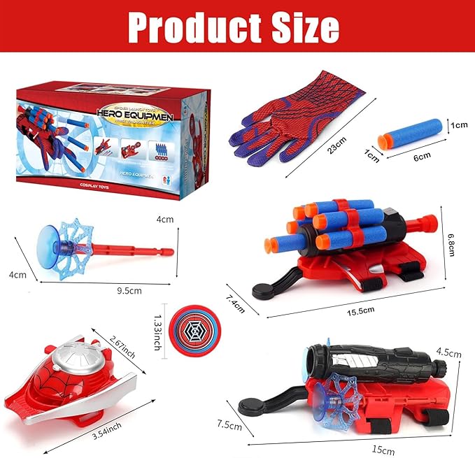 3 Sets Spider Web Shooters, Superhero Toys, Spider Web Plastic Launcher Glove with Wrist Toy Set, Safe Outdoor Action Toys for Boys and Girls-4 Years and Up, AllSaints'Day Christmas Birthday Party