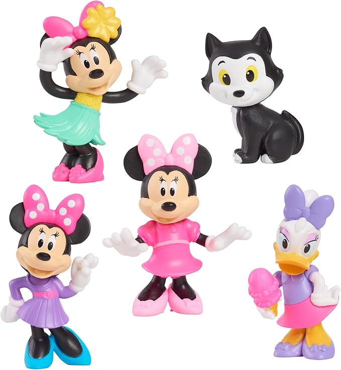 Just Play Disney Junior Minnie Mouse Mini Figures 5 Pack, 1.75" to 2.75" Tall; Toys for Kids Ages 3+