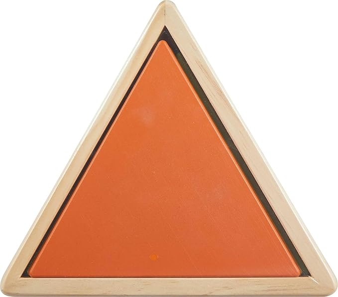 Fisher-Price Wood Montessori Toy Triangle Puzzle, American Montessori Society Seal of Excellence, 10-Piece Wooden Learning Activity & Expert Play Tips for Kids Ages 3+ Years