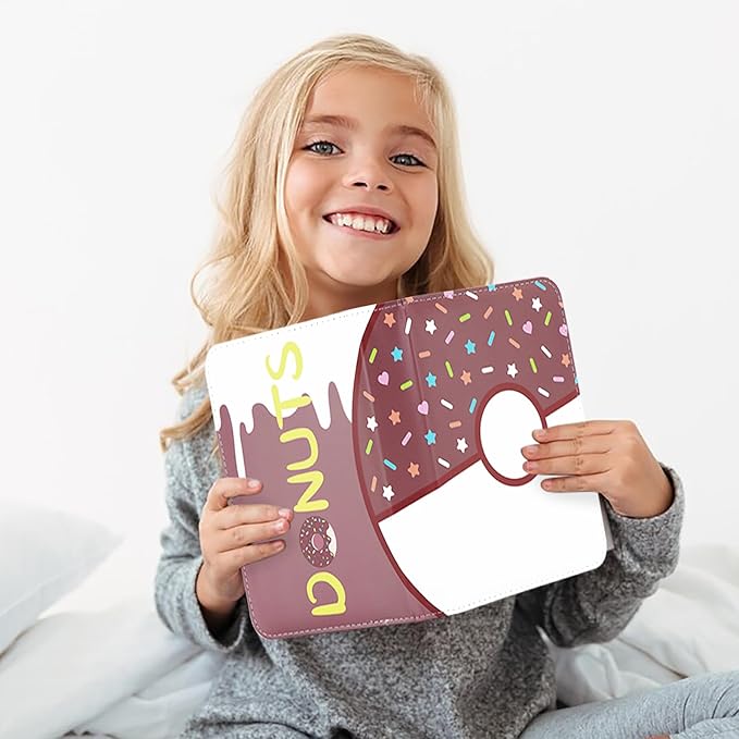 4 Pocket Card Binder 400 Card Holder Album, Pink Donut Trading Cards Holder Zipper Binder for Girl Teen Collection (Choco Donut, 400 Pocket)