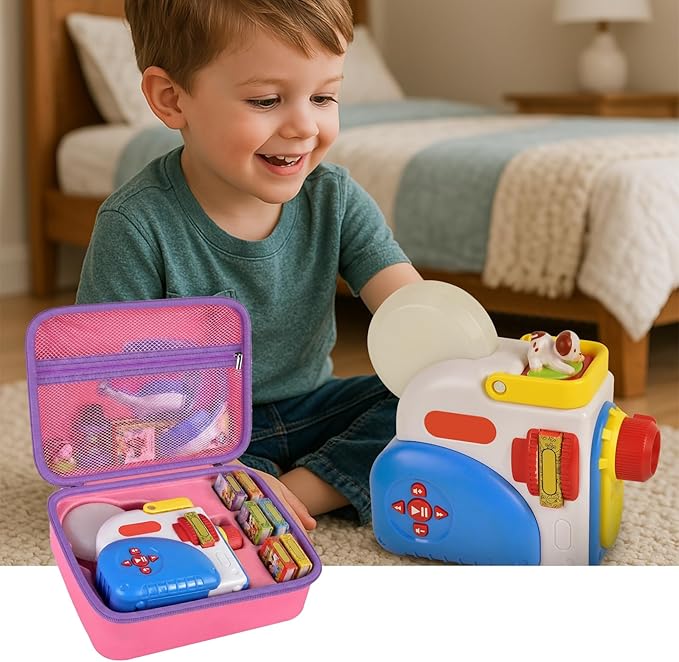 Case Compatible with Little Tikes for Story Dream Machine Books Starter Set, Toys Protective Container for Little Tikes for Storytime Audio Play Real for Littles Character Collection (Box Only), Pink