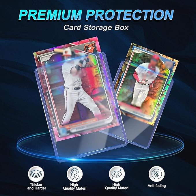 2000 Card Sleeves, Clear Hard Sleeves for Cards, 3"X4" Card Protectors, Baseball Card Sleeves, Hard Plastic Card Holder for Trading Sports Football Game Cards (1000 Hard Sleeves+1000 Penny Sleeves)