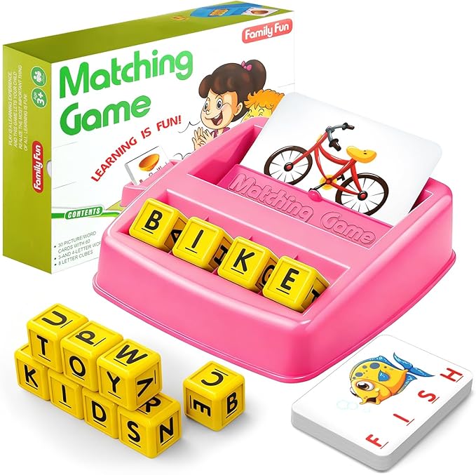 HahaGift Educational Toys for 2-5 Year Old Girl Gifts, Matching Letter Learning Games Activities, Christmas Birthday Gift for Toddler Kids Age 2 3 4 5 Year Olds Girls