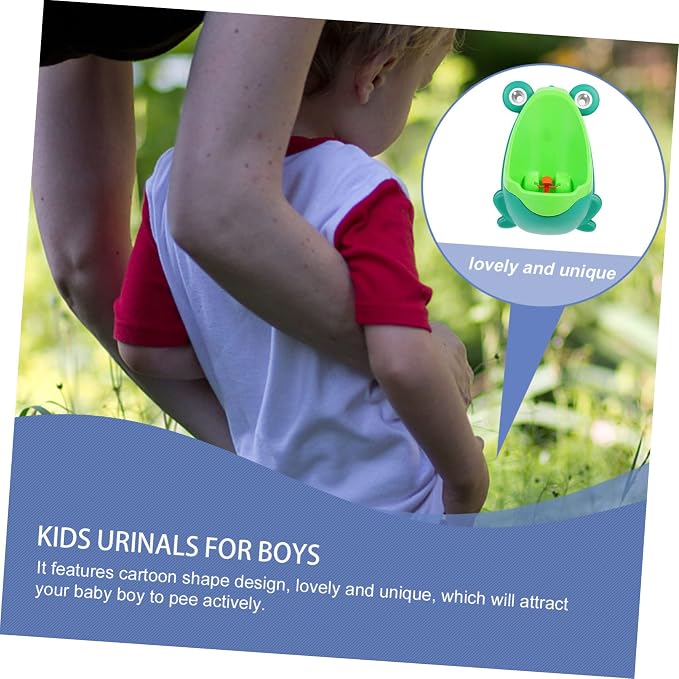 Generic Frog Urinal Potty Travel Potty Boys Urinal Plastic Urinal Training Potty Super Potty Trainer Baños para Niños Boy Potty Trains Pp Toilet Cartoon, 27x16x5cm, Green
