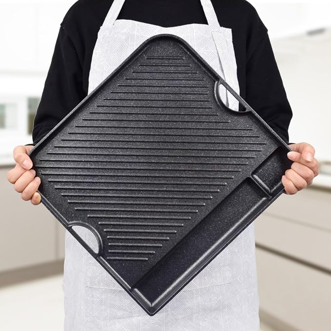 COOKKING - Master Grill Pro, Korean Traditional BBQ Grill Pan - Stovetop Nonstick Indoor/Outdoor Smokeless BBQ Cast Aluminum Grill Pan (MasterGrill Pro) (No Induction), Made in Korea