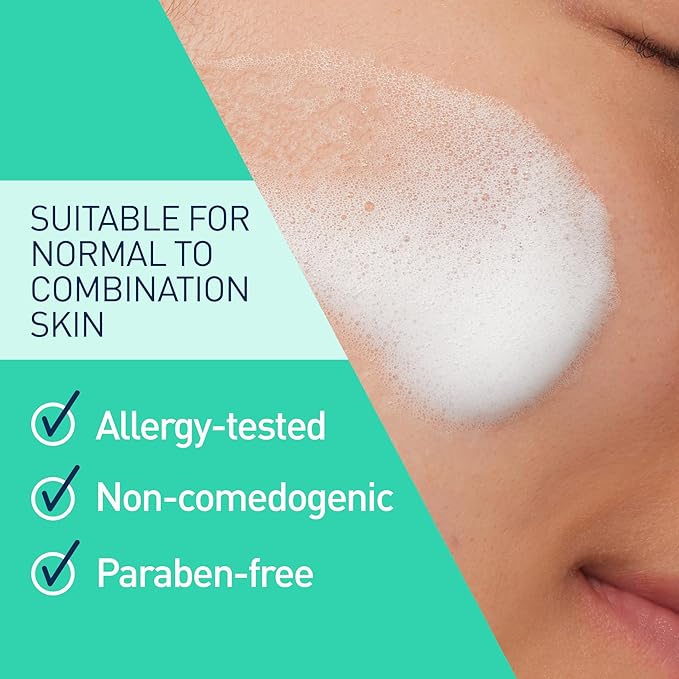 CeraVe Balancing Air Foam Face Wash,Foaming Facial Cleanser Combination Skin,8HR Oil Control,24HR Hydration,Fragrance-Free & Non-Comedogenic,With Glycolysine™ & 3 Essential Ceramides,8oz,(Pack of 2)