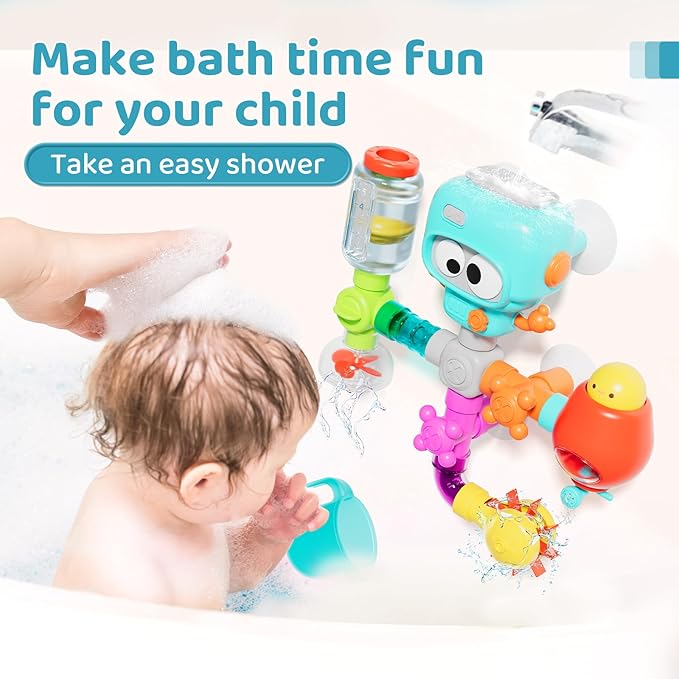 DIY Assemble Water Pipe, Bath Toys for Kids Ages 4-8, DIY Building Kit for Ages 5-7, Bathtub Time Birthday Gifts for Toddler 3 + Year Old