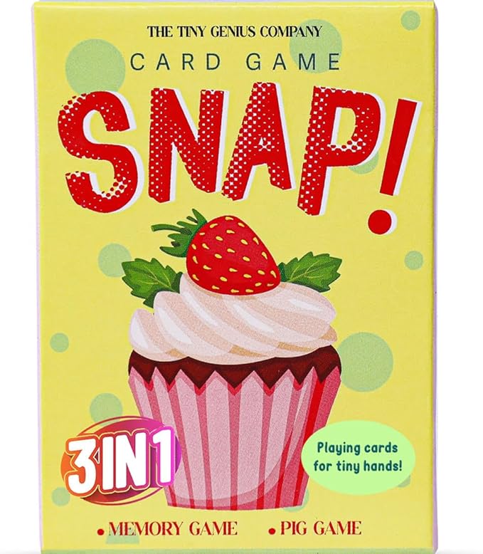 3-in-1 Snap Card Games for Kids | 52 Cards with 4 Jokers | Memory, Matching & Brain Games | Educational Preschool Learning for Toddlers & Kids 2-6 | Family Travel Game