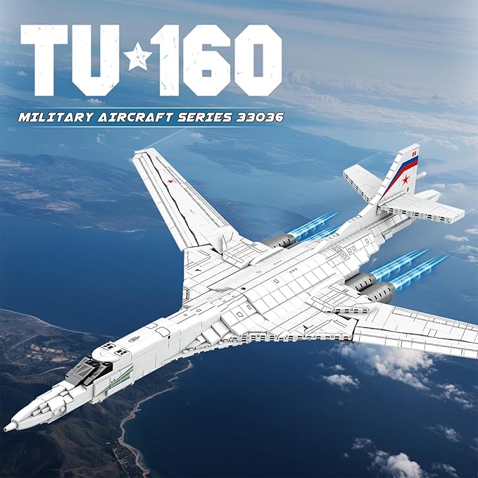 White Swan Fighter Building Block Set 33036, Military Aircraft Model Kit, Display & Collectible Toy for Adults 14+, Aviation Gifts for Fans & STEM Enthusiasts