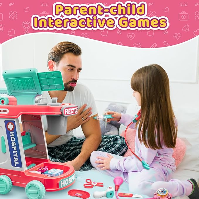 Doctor Kit for Kids - Pretend Doctor Playset for Toddlers with Stethoscope - Medical Play Set Toy for Boys Girls - Kids Doctor Kit for 3 4 5 6 7 8 9 Year Old - Christmas Birthday Gift