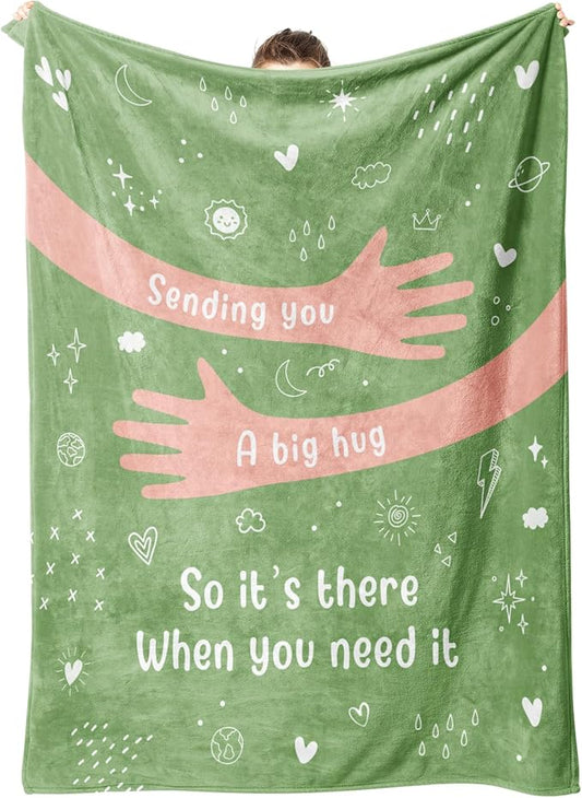 Get Well Gifts for Women Men, Hug/Healing Blanket | Thinking of You/Cancer Care/Sympathy/After Surgery Gifts for Friends, Sister, Coworkers, Soft Throw Blankets 50'' x 60''