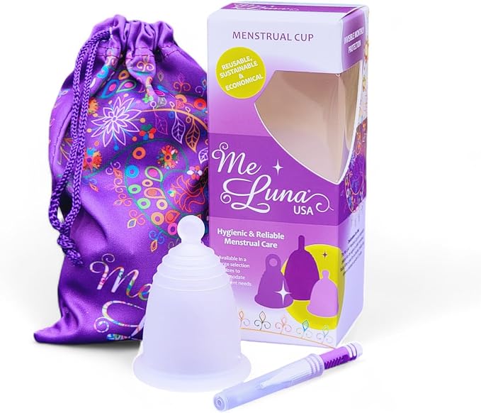 Most Customizable Menstrual Cup with Ball Handle | MeLuna Me Luna | Comfortable Period Cup Reusable Cup | Tampon Pad Alternative for All Body Types | Classic