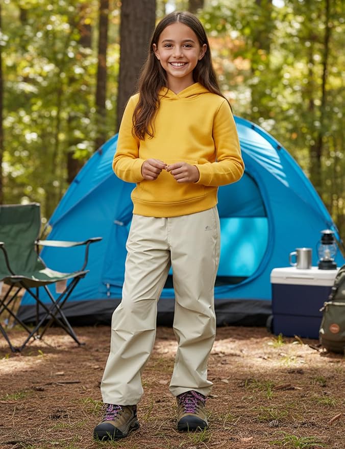Kids Cargo Pants Waterproof Boys Hiking Outdoor Camping Pants Quick Dry UPF 50+ Toddler Youth Uniform Pants
