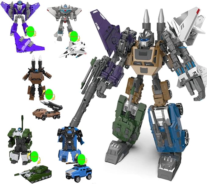 Alloy Military Transformer Toy, Fighter Tank Model Deformation Robot Action Figures for Kids Boys Girls