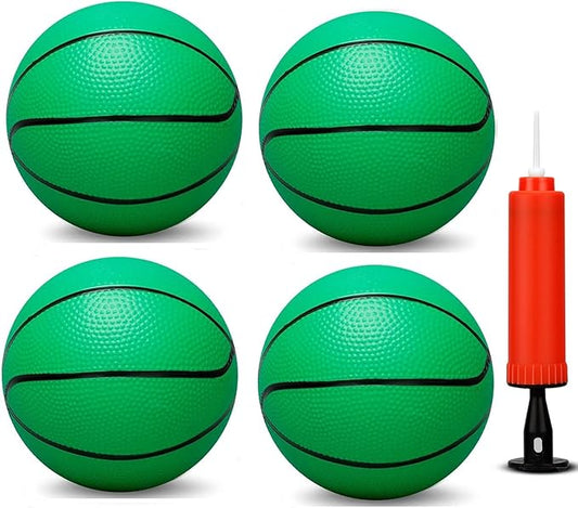 Dilabnba 8" Mini Rubber Replacement Basketballs for Basketball Hoop/Pool, Kids Toddler Soft Beach Bouncy Ball Sports Party Game, Junior Balls Indoor Outdoor Arcades Games, Lightweight (4PCS)