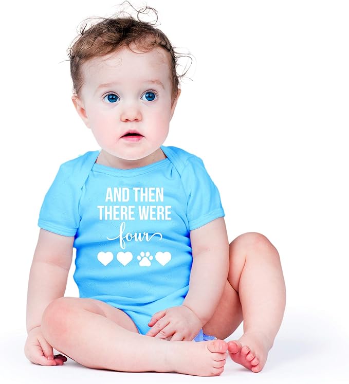 AW Fashions And Then There Were Four Baby Bodysuit Cute Newborn Boy Outfit Funny Baby Romper Girl Clothes