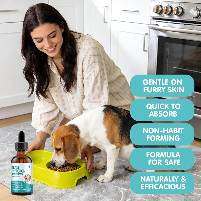Natural Yeast Infection Treatment for Dogs Relief Itchy Skin & Ear Treatment - Reduces Irritation & Relieves Itching and Allergy for Puppies & Adult Dogs