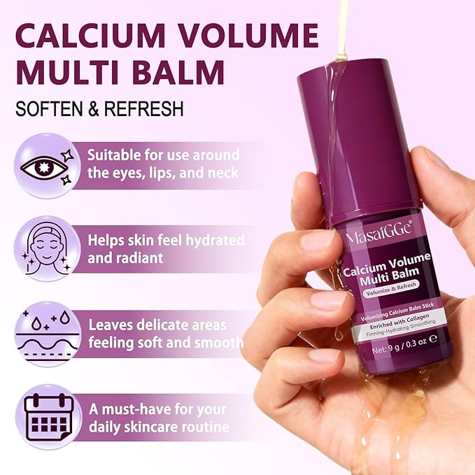 ABOUME Calcium Multi Balm Stick, Calcium Balm for Wrinkles, Anti-aging, Hydrating and Firming Skin, Collagen Stick for Face, Eyes & Neck (1pcs)