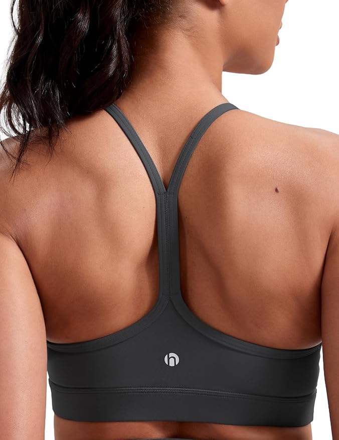 HeyNuts to Freest Womens Y Back Sports Bra, Spaghetti Strap Racerback Low Impact Workout Yoga Tops Padded A-C Cups *Updated
